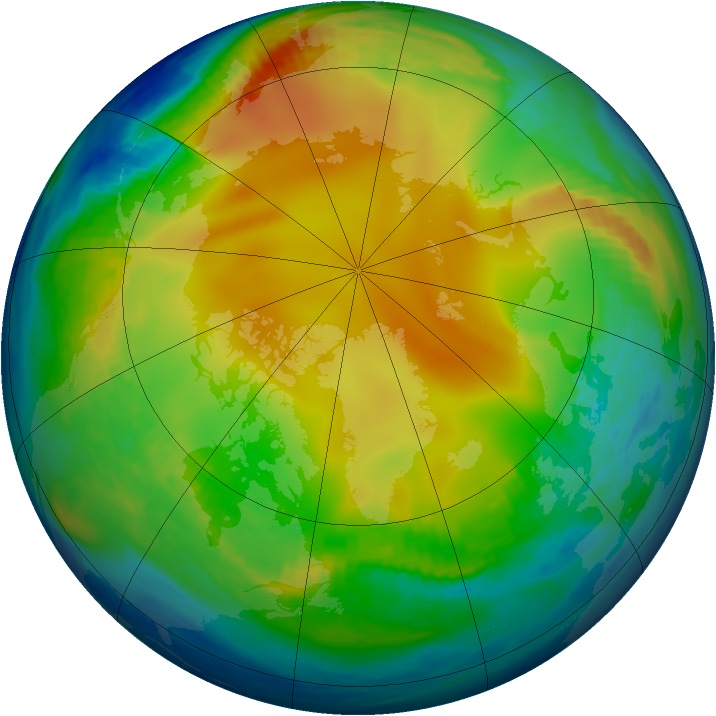 Arctic ozone map for 14 December 1987